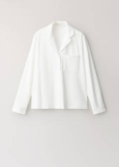 Stretch cotton pyjama shirt — White 5