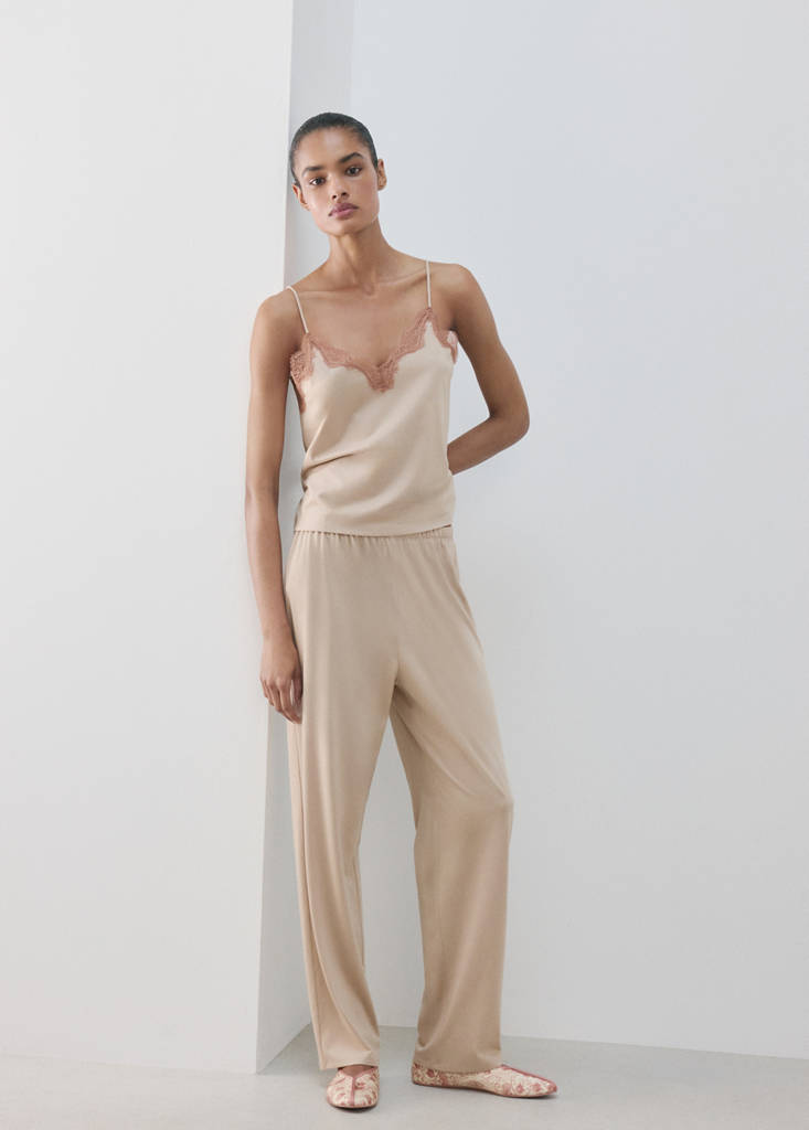 Mango Débardeur De Pyjama In Rose