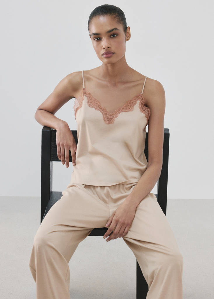 Pyjama top with straps — Pink