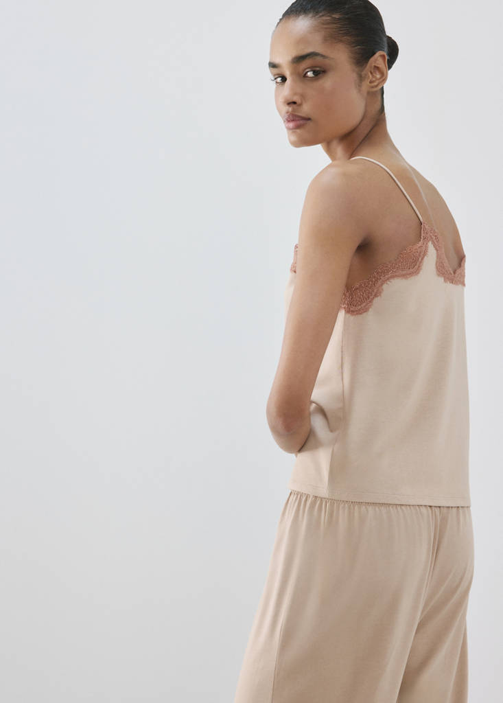 Pyjama top with straps — Pink