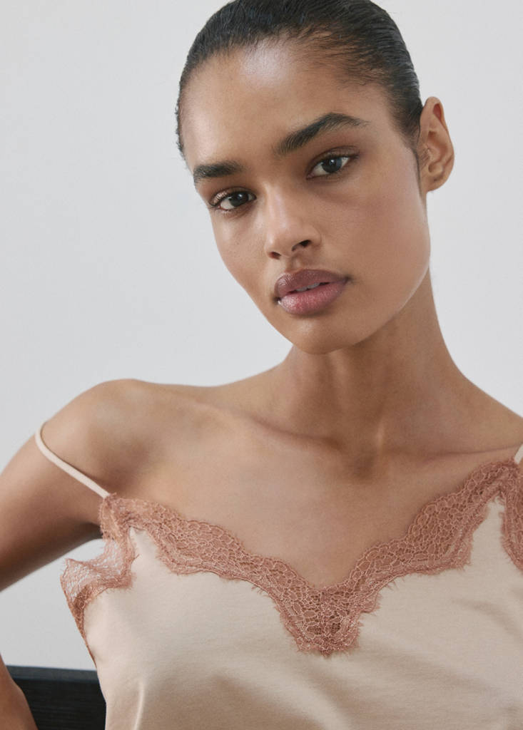 Pyjama top with straps — Pink