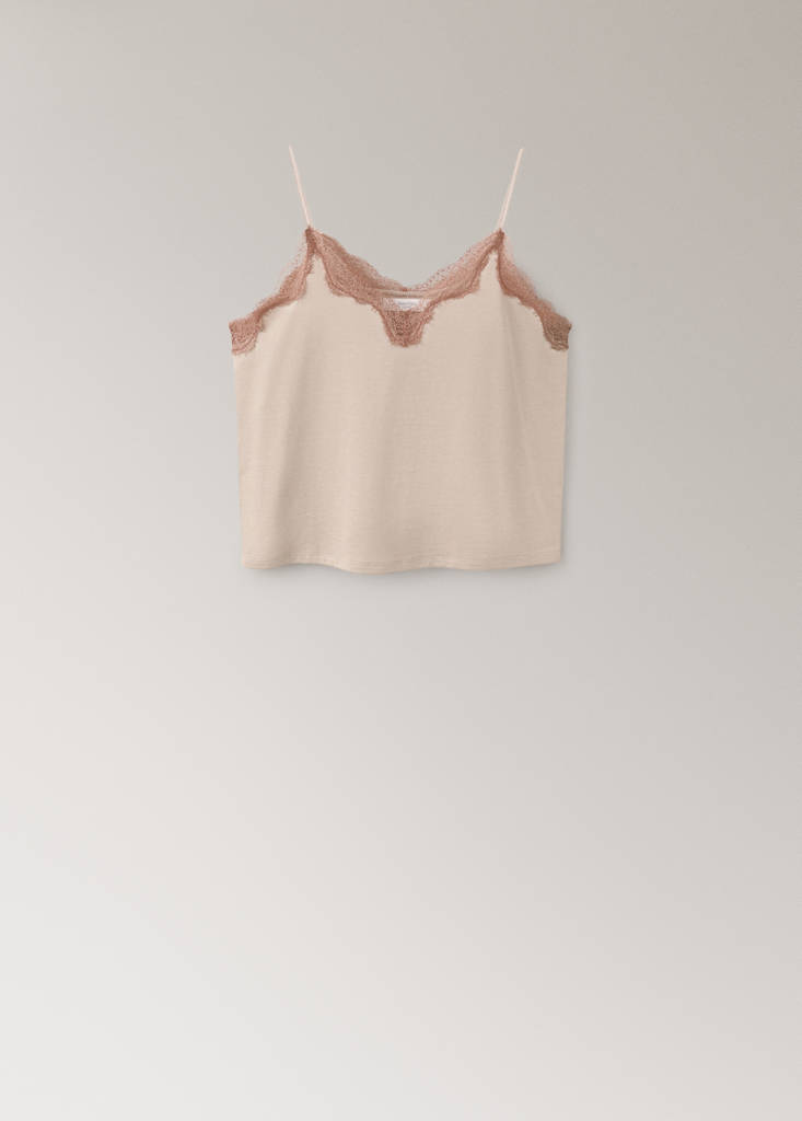 Pyjama top with straps — Pink