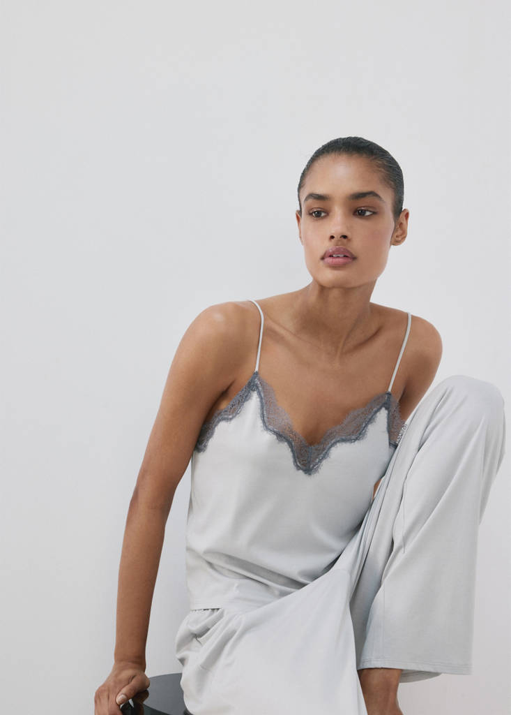 Pyjama top with straps — Grey