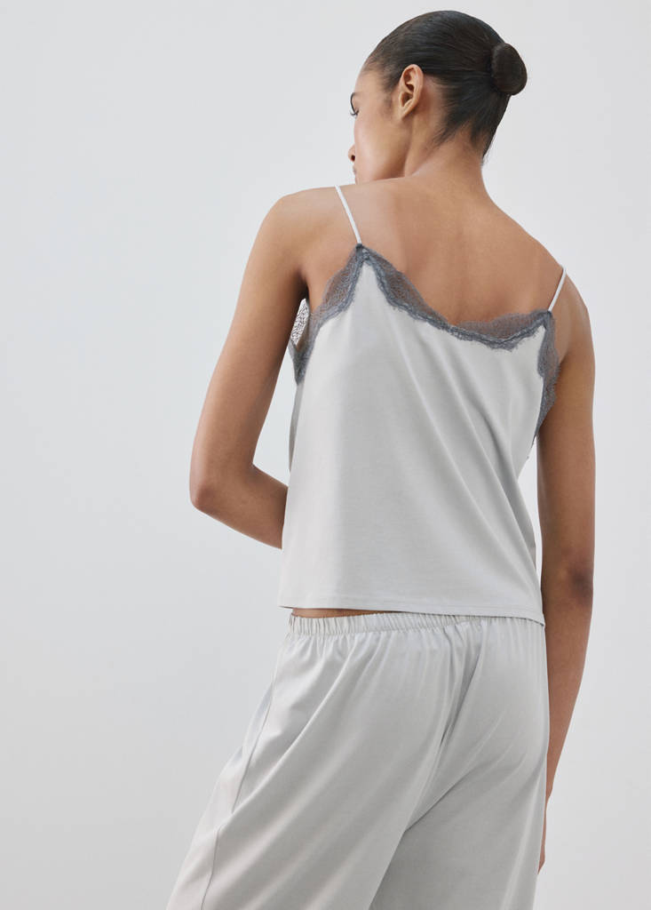Pyjama top with straps — Grey