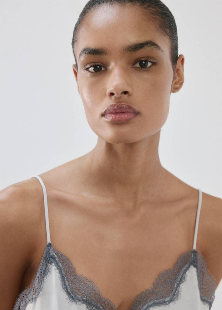 Pyjama top with straps — Grey