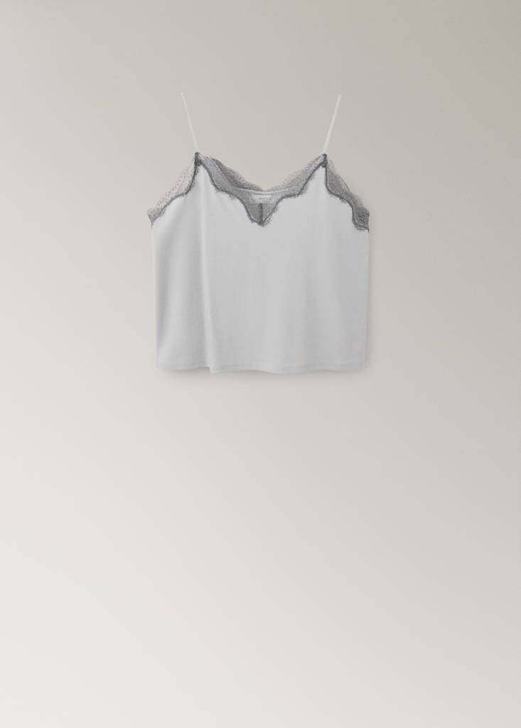 Pyjama top with straps — Grey
