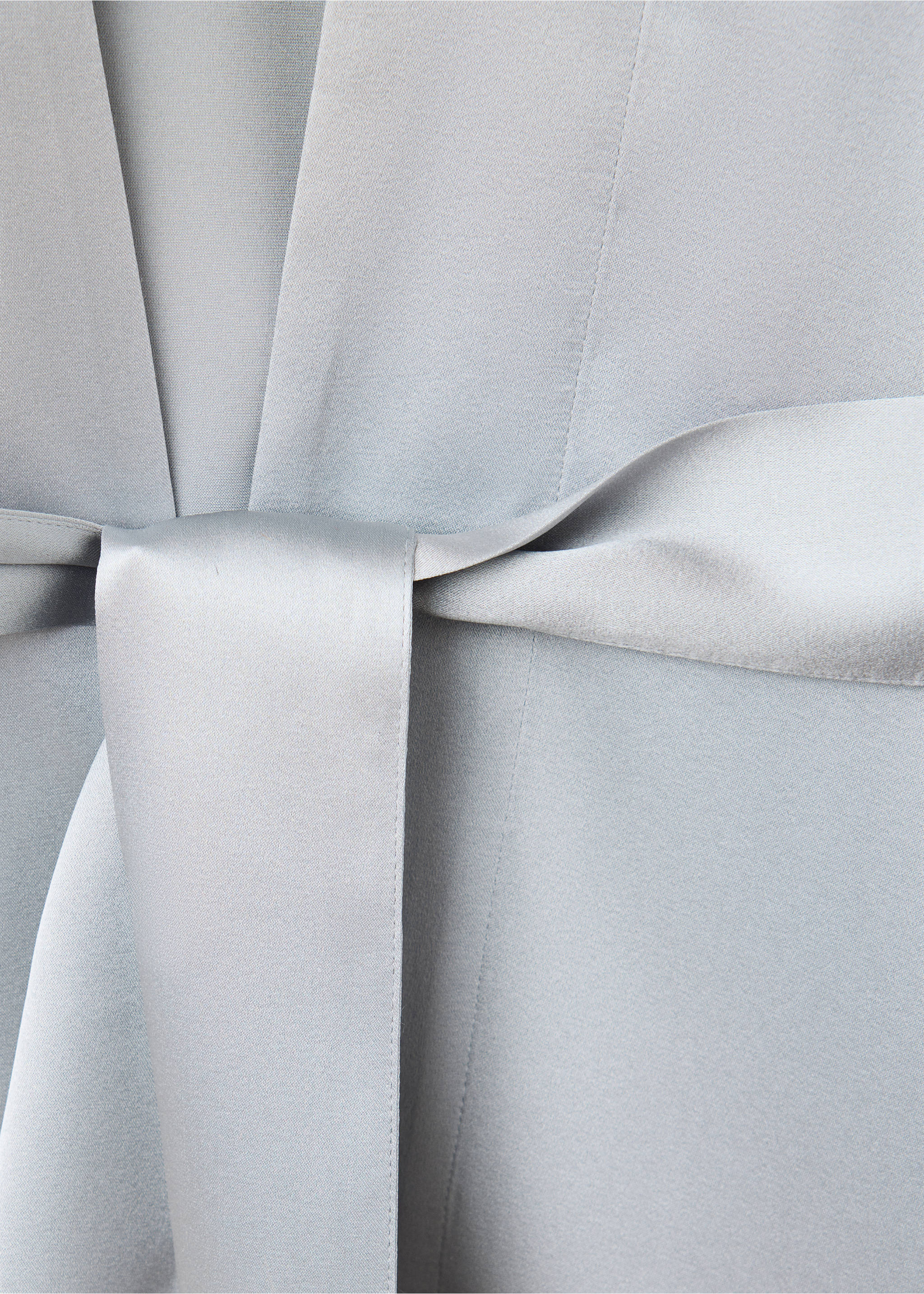 Plain silk robe - Details of the article 8, Silver. Ref: 37092916-00.