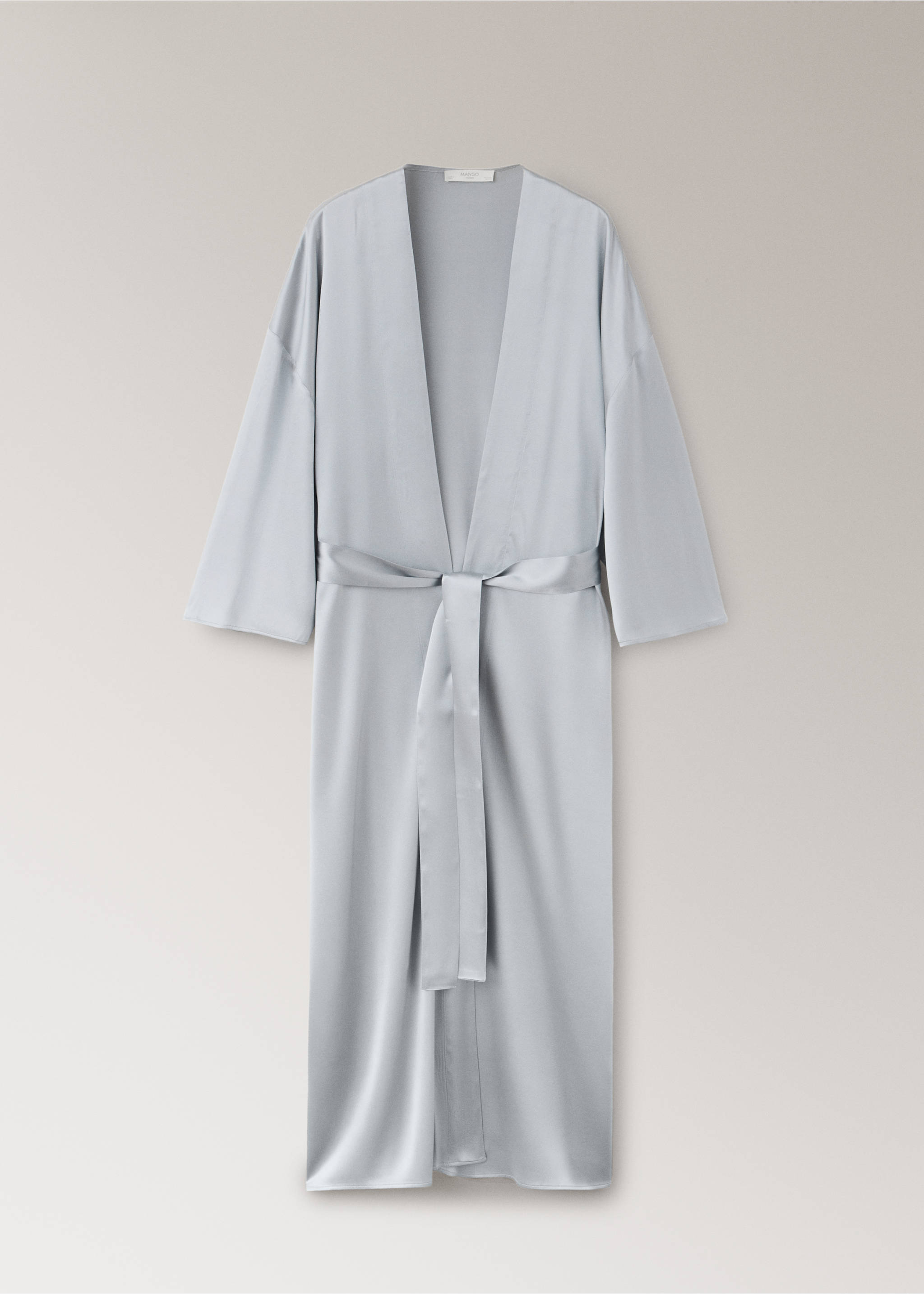 Plain silk robe - Article without model, Silver. Ref: 37092916-00.