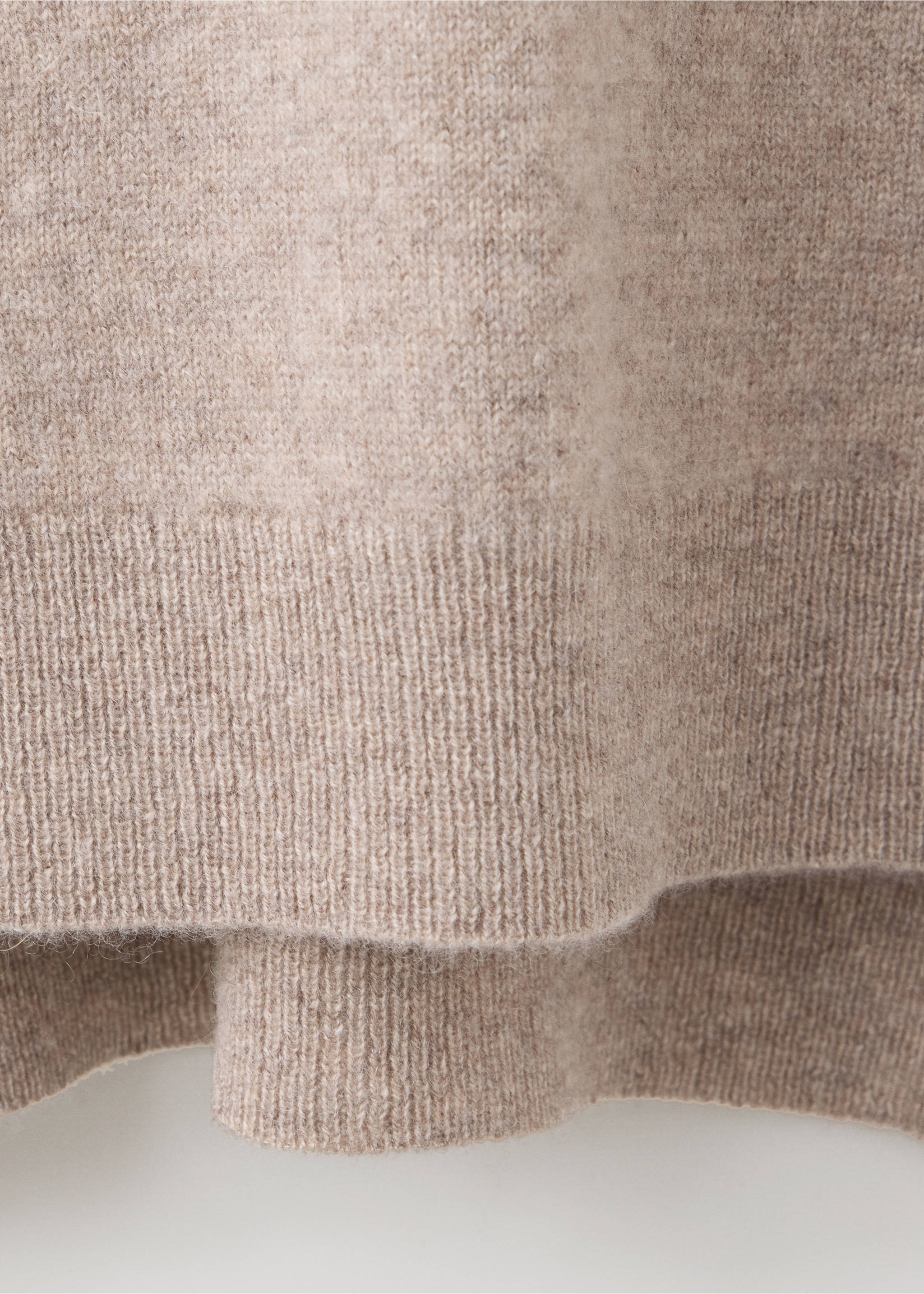100% cashmere sweater with perkins neck - Details of the article 0, Beige. Ref: 37092917-00.