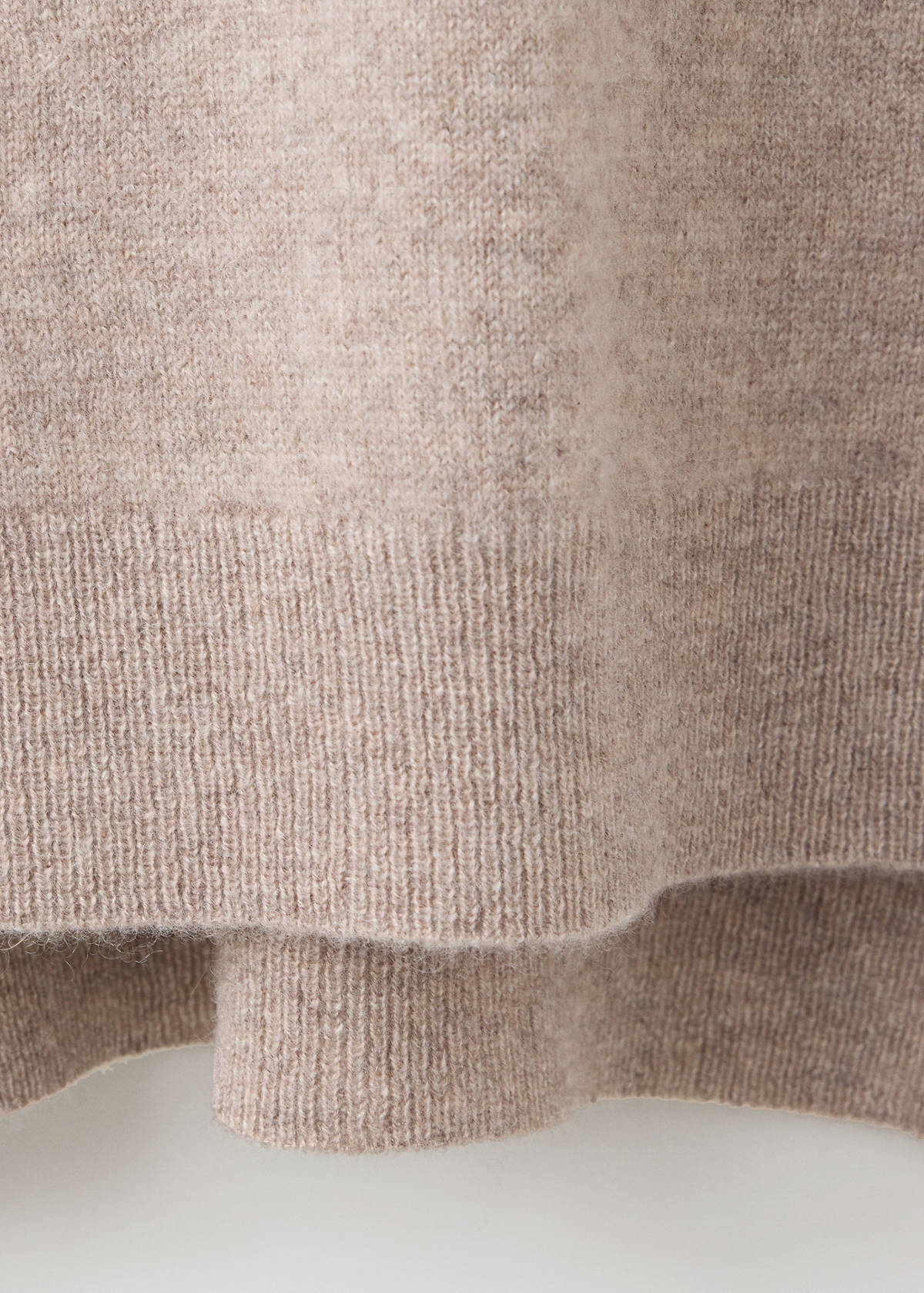 100% cashmere sweater with perkins neck — Beige