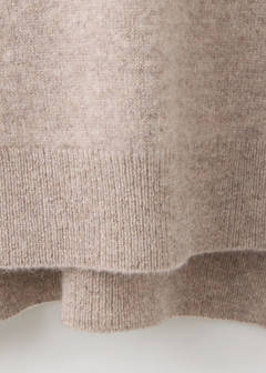 100% cashmere sweater with perkins neck — Beige 8