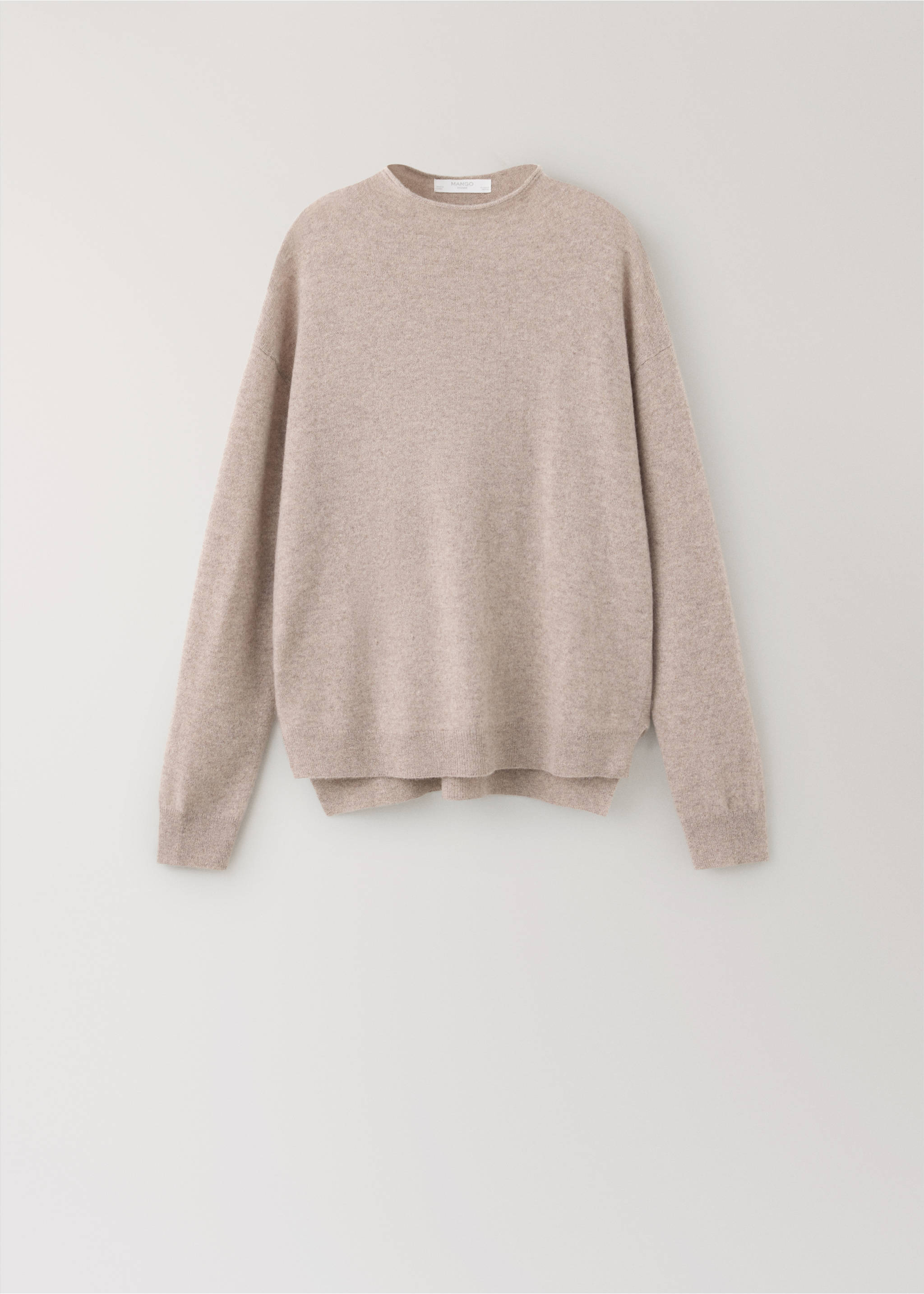 100% cashmere sweater with perkins neck - Article without model, Beige. Ref: 37092917-00.