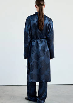 Jacquard satin robe — Blue 3