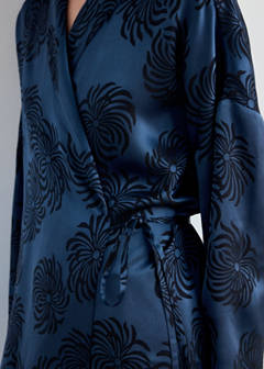 Jacquard satin robe — Blue 5