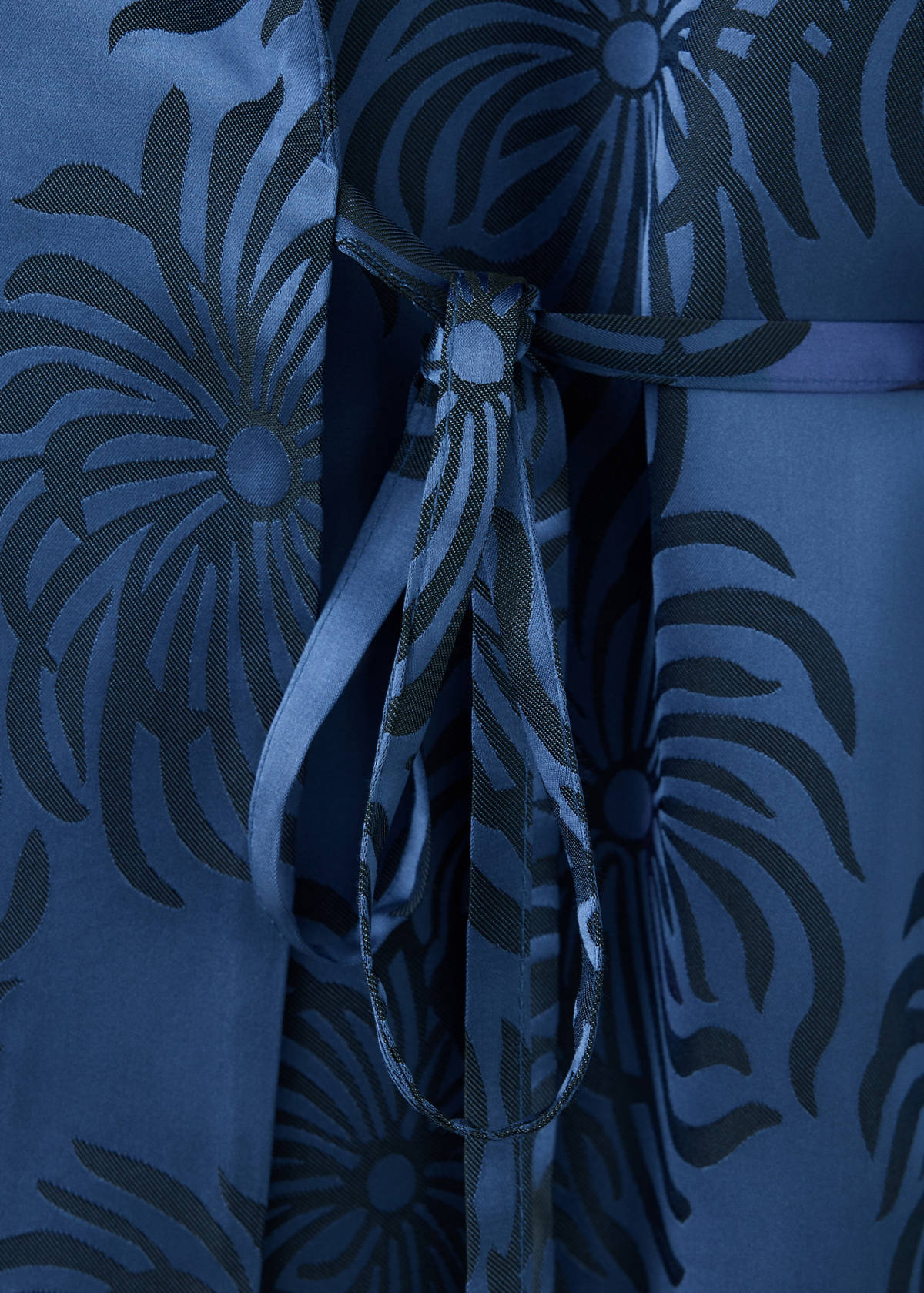 Jacquard satin robe — Blue