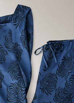Jacquard satin robe — Blue 10