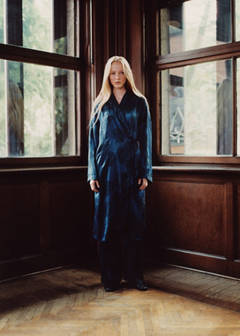 Jacquard satin robe — Blue 7