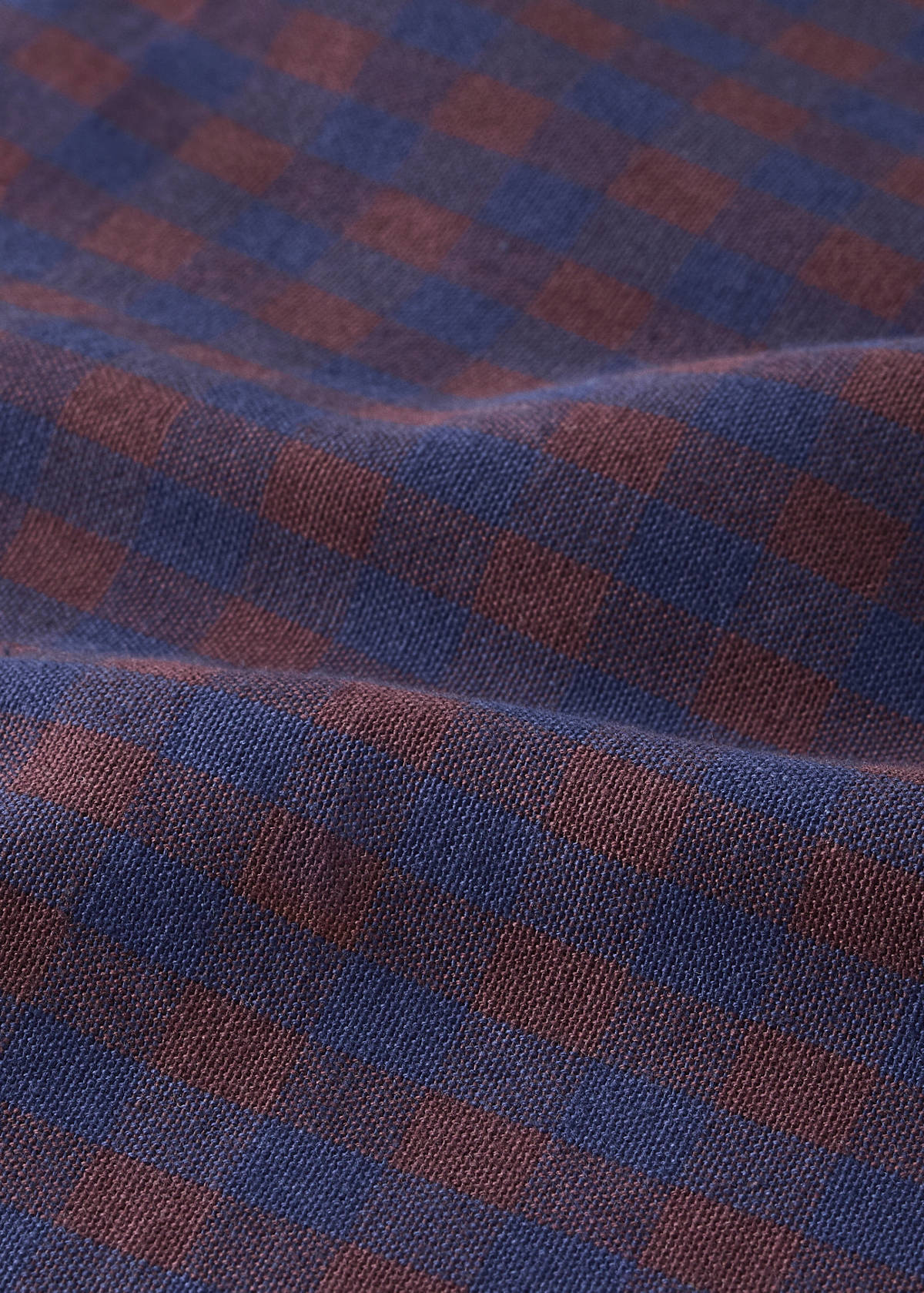 Two-tone checked cotton tablecloth for 2 to 4 people — Indigo Blue