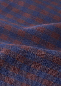 Two-tone checked cotton tablecloth for 2 to 4 people — Indigo Blue 2