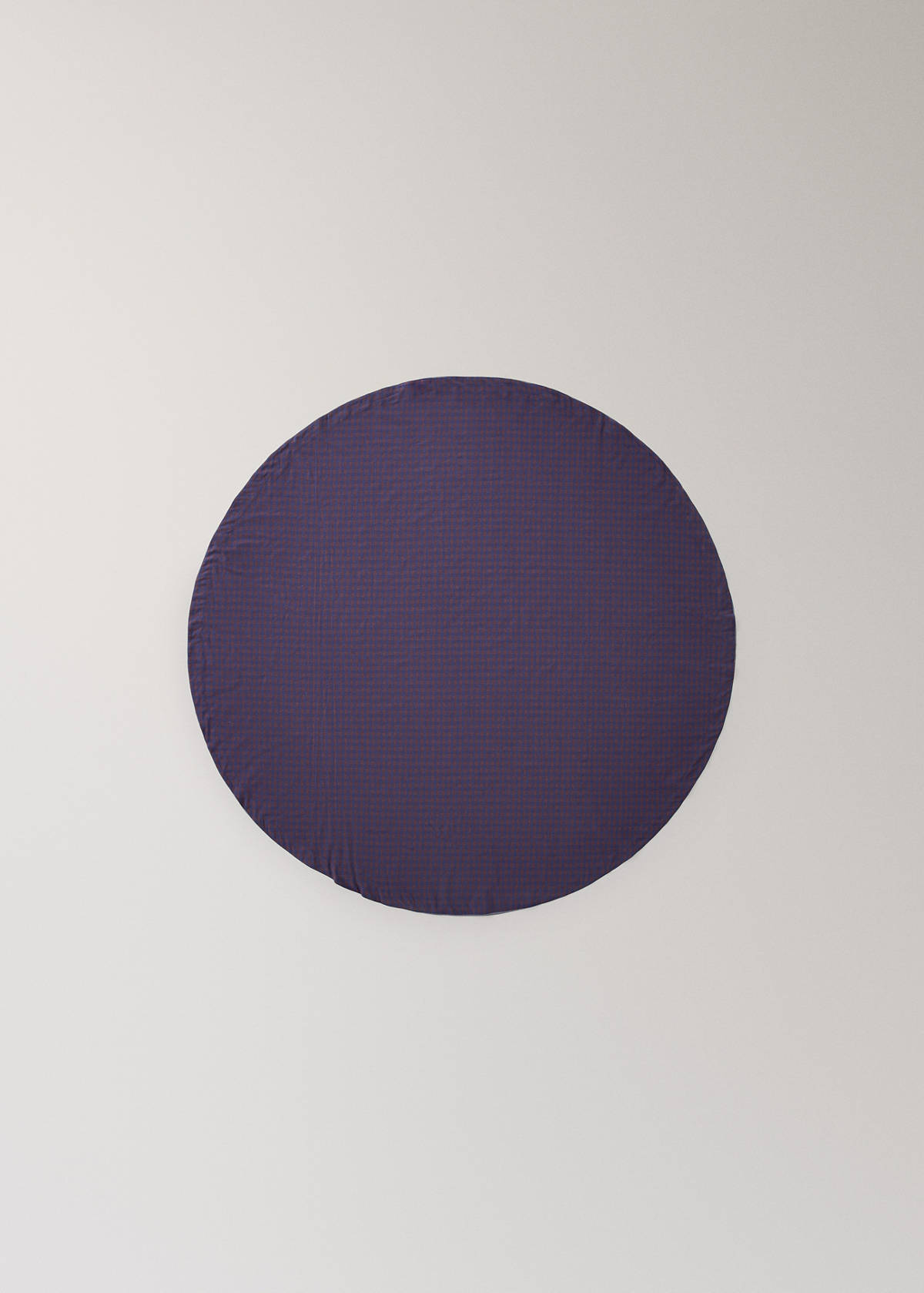 Two-tone checked cotton tablecloth for 2 to 4 people — Indigo Blue