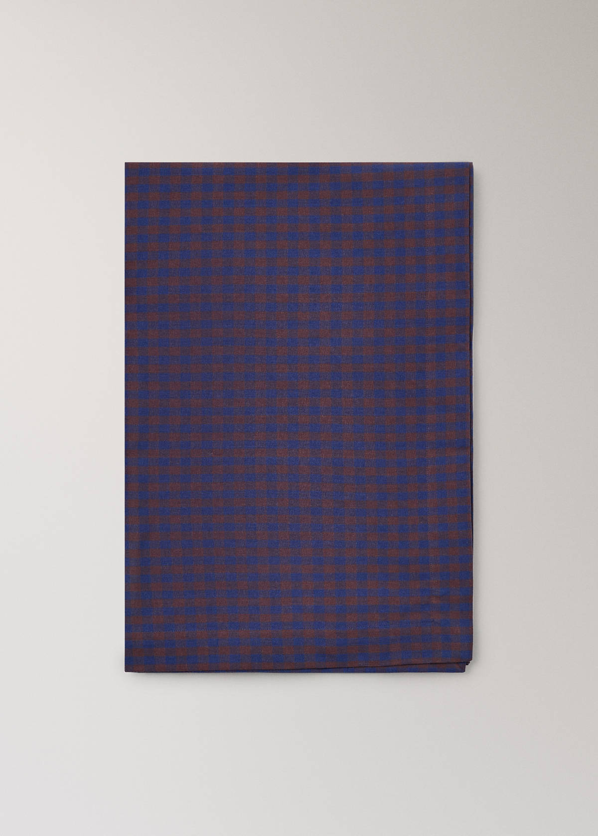 Two-tone checked cotton tablecloth for 2 to 4 people — Indigo Blue