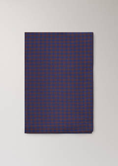 Two-tone checked cotton tablecloth for 2 to 4 people — Indigo Blue 8