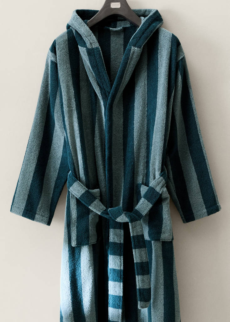 100% cotton striped bathrobe - thumbnail 5