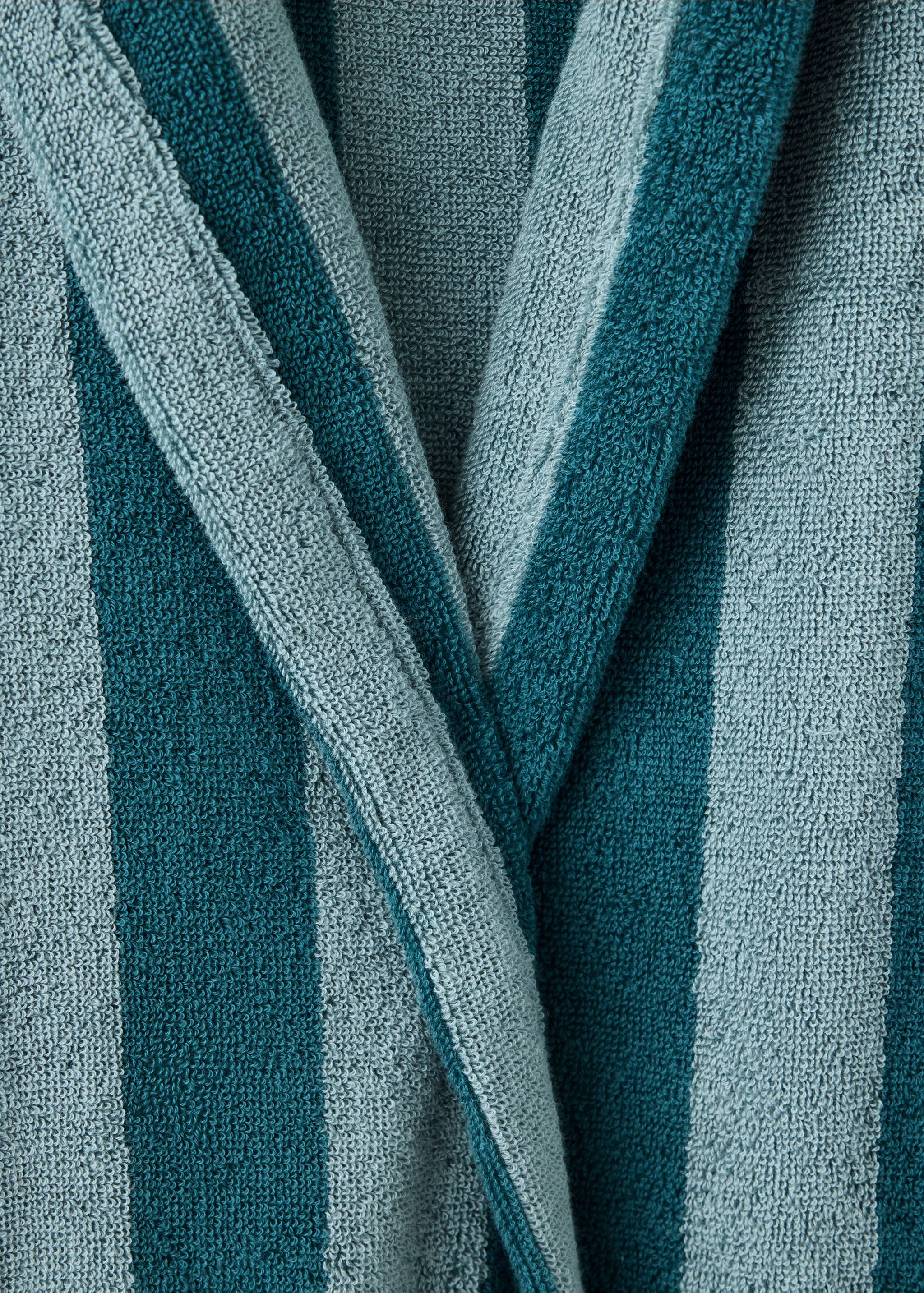 100% cotton striped bathrobe - Details of the article 1, Blue. Ref: 37092924-00.