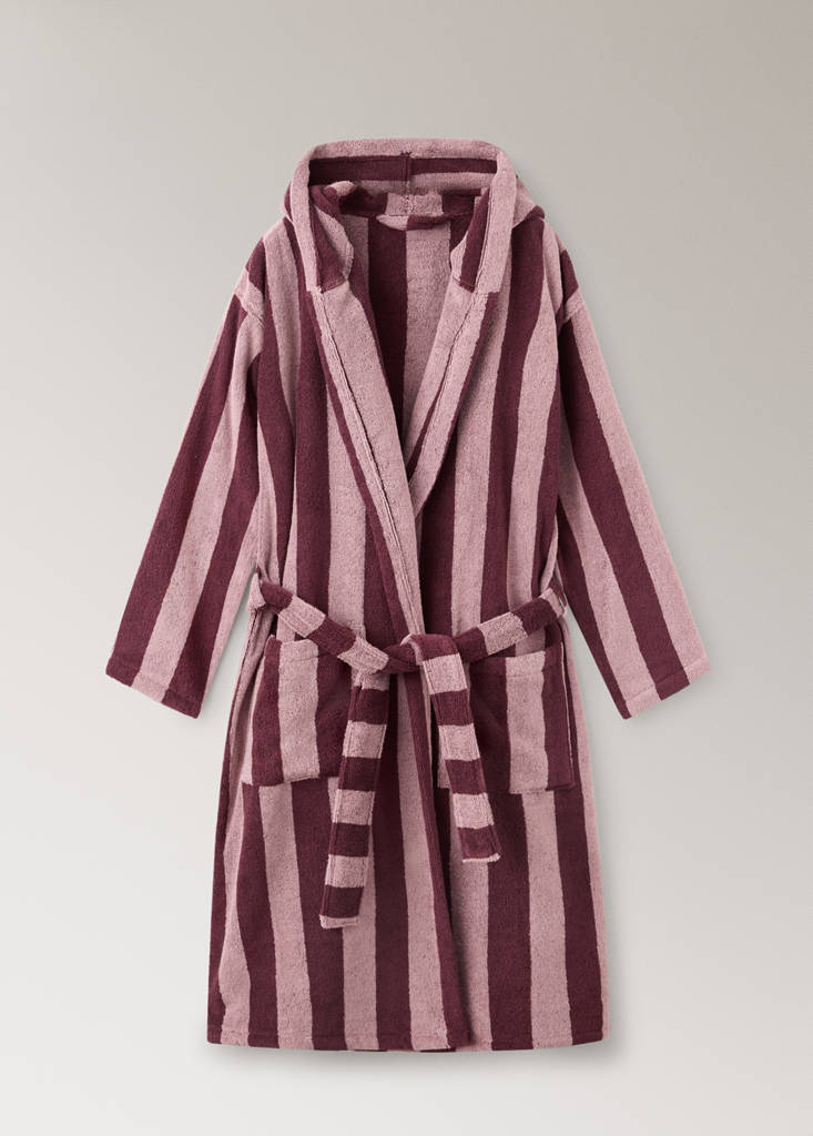 100% cotton striped bathrobe - thumbnail 2