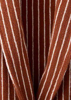 Striped cotton bathrobe — Burnt Orange 2