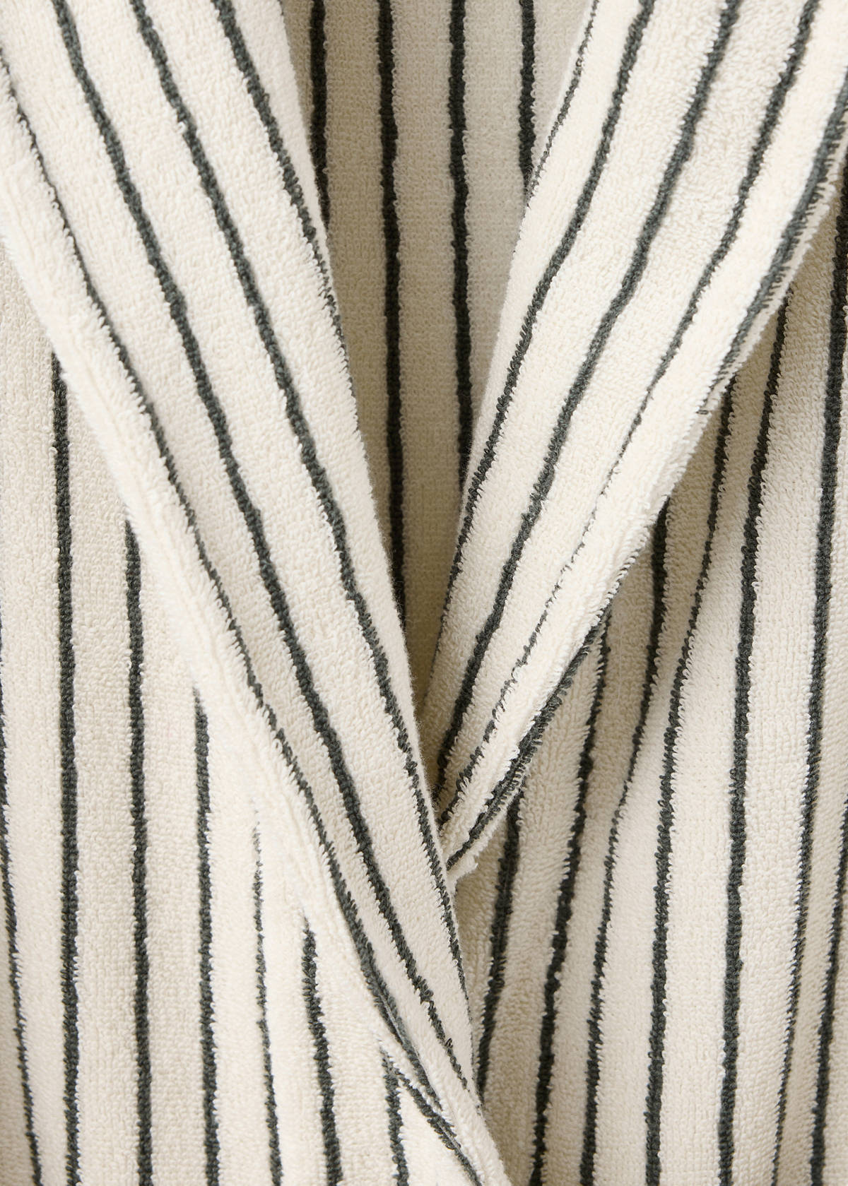 Striped cotton bathrobe — Petrol Blue