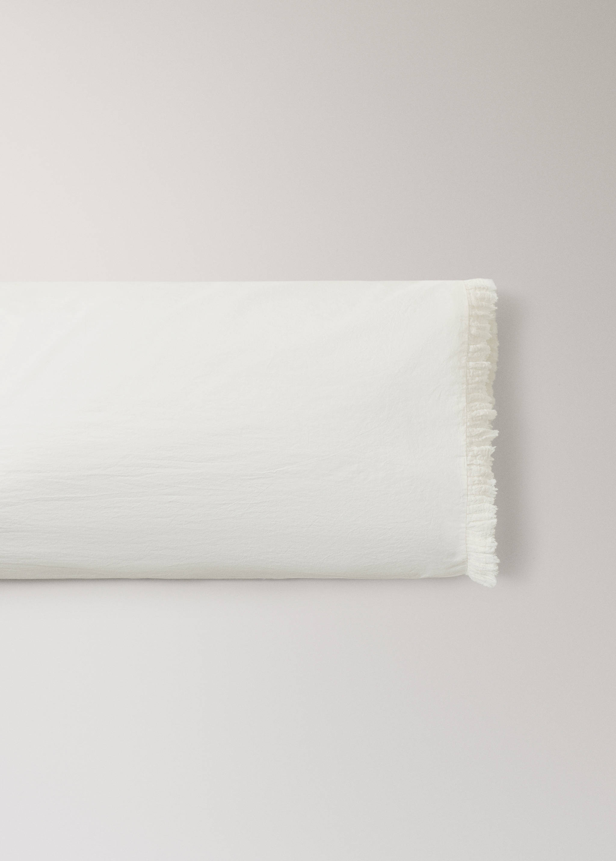 Washed cotton pillowcase with frayed gauze ruffle 45x110 cm - Article without model