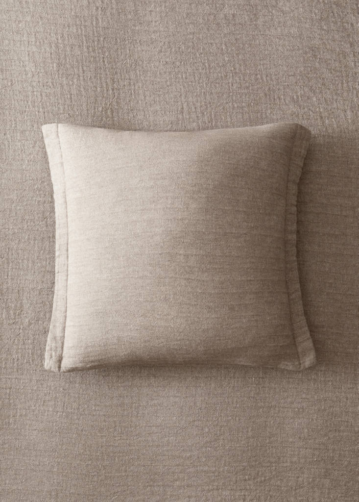 Linen wool blend cushion cover 50 x 50 cm — Sand