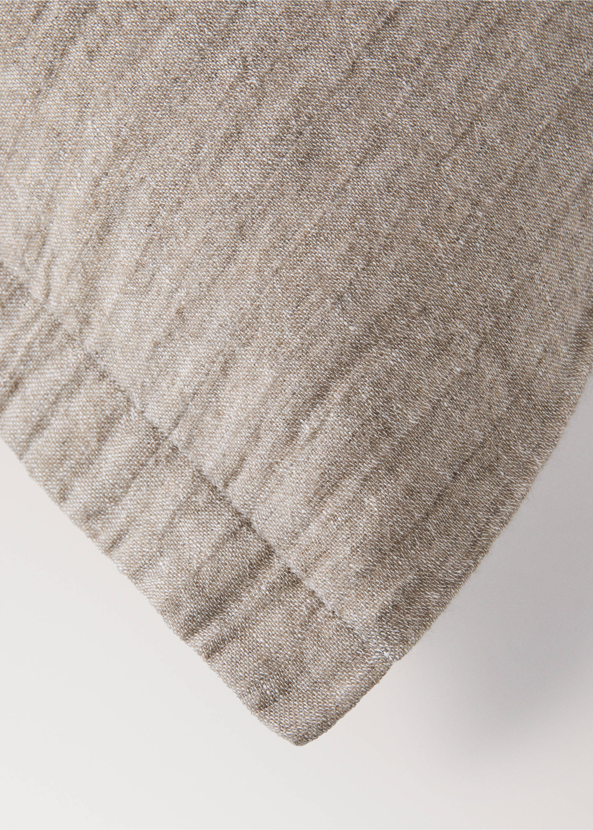 Linen wool blend cushion cover 50 x 50 cm - Details of the article 1, Sand. Ref: 37092932-00.