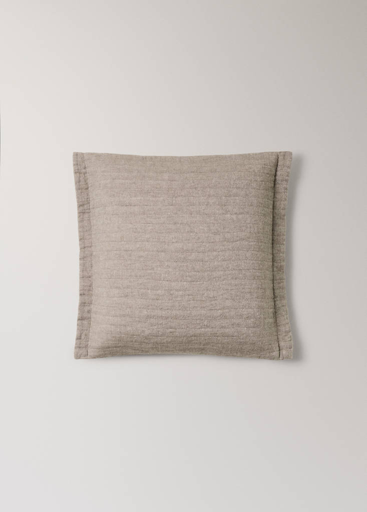 Linen wool blend cushion cover 50 x 50 cm — Sand