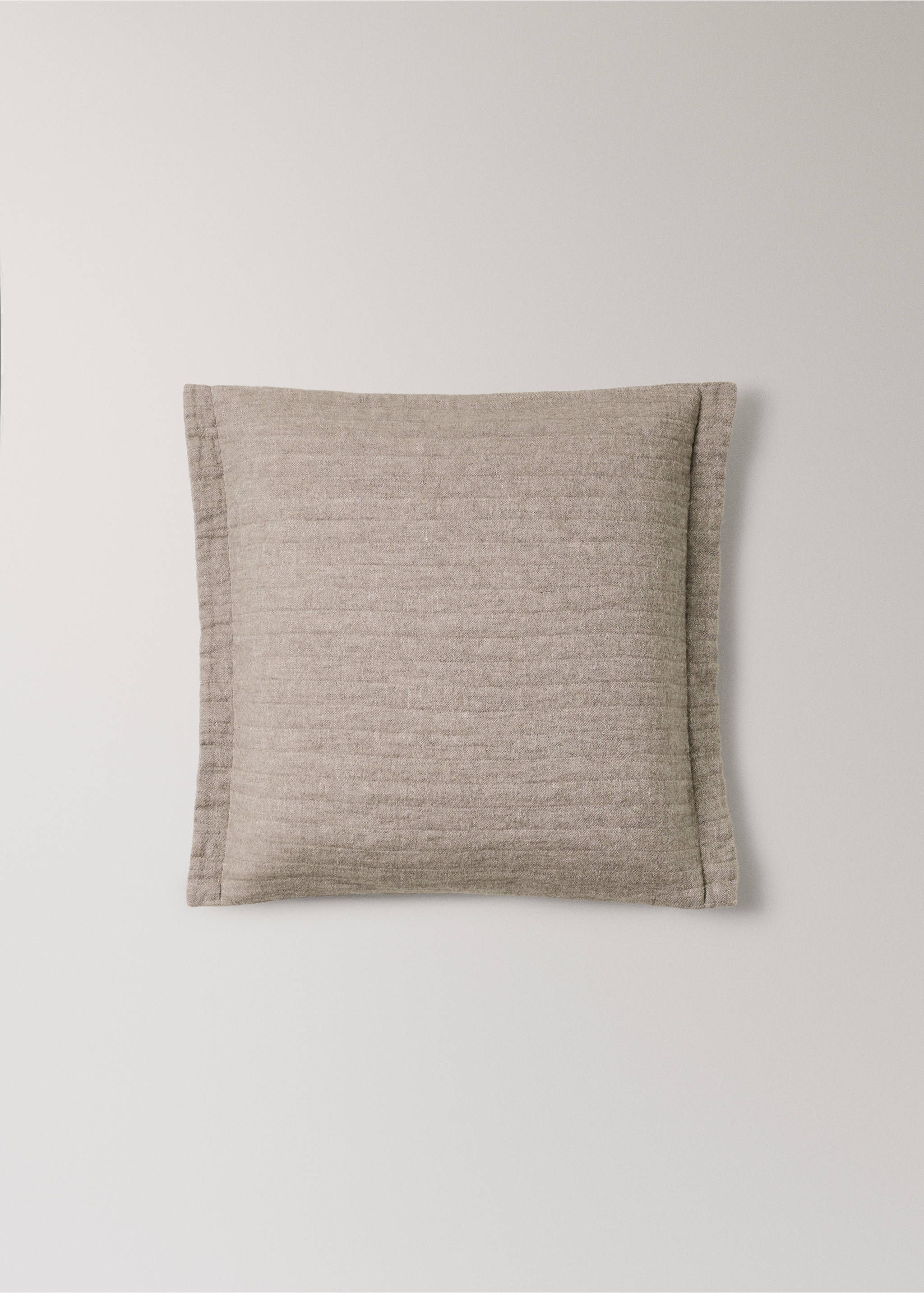 Linen wool blend cushion cover 50 x 50 cm - Article without model, Sand. Ref: 37092932-00.
