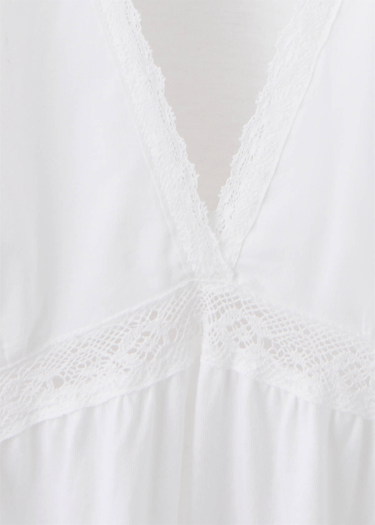 Cotton lace nightgown — White