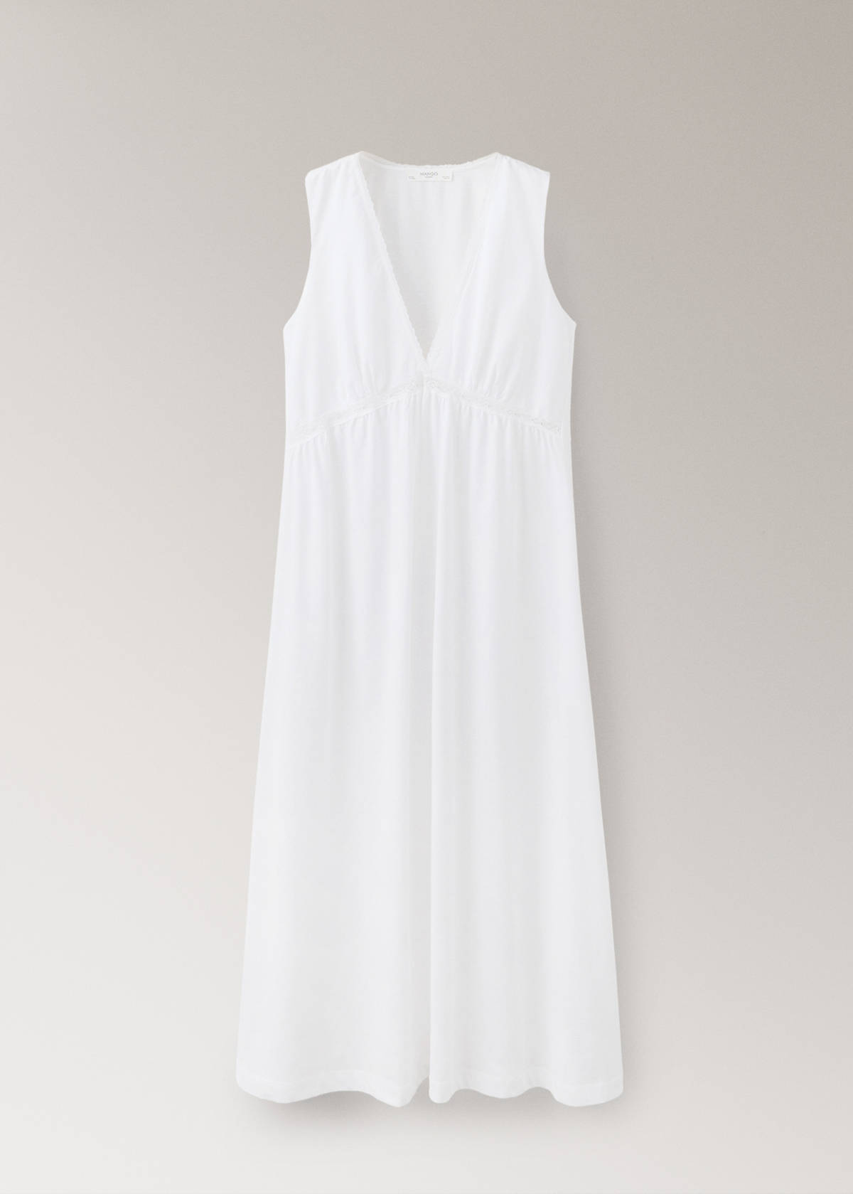 Cotton lace nightgown — White