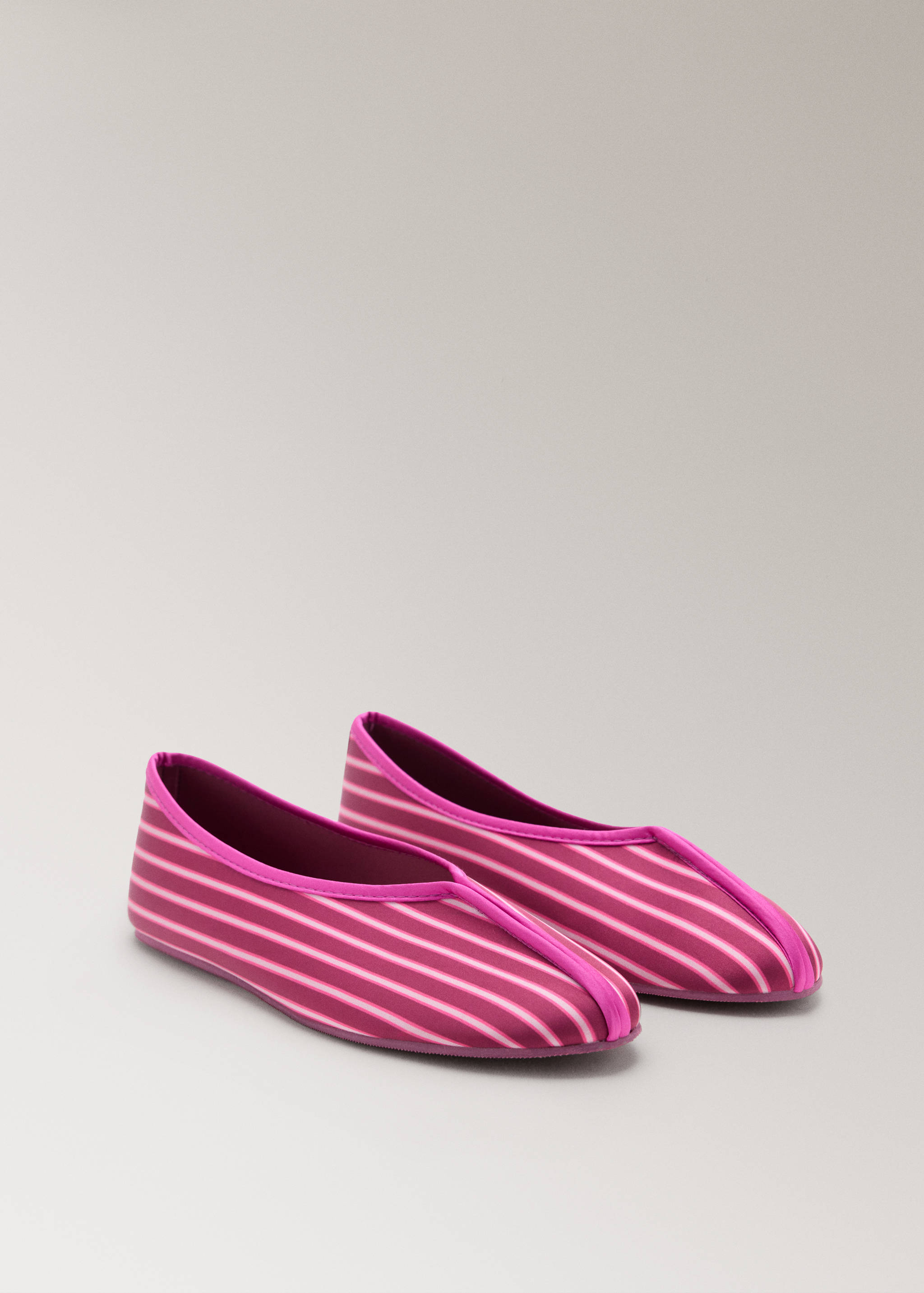 Satin ballet flats with contrast piping - Medium plane