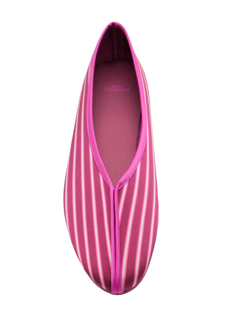 Satin ballet flats with contrast piping — Burgundy
