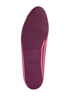 Three-colour striped satin ballet flats — Burgundy 4