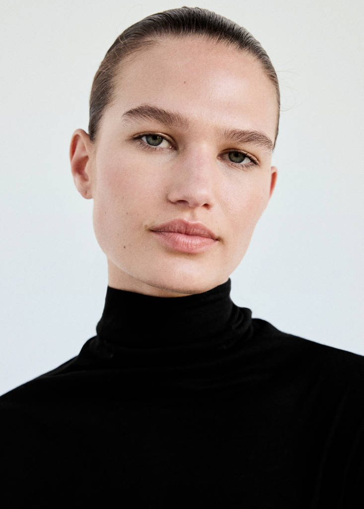 High-neck pajama top — Black