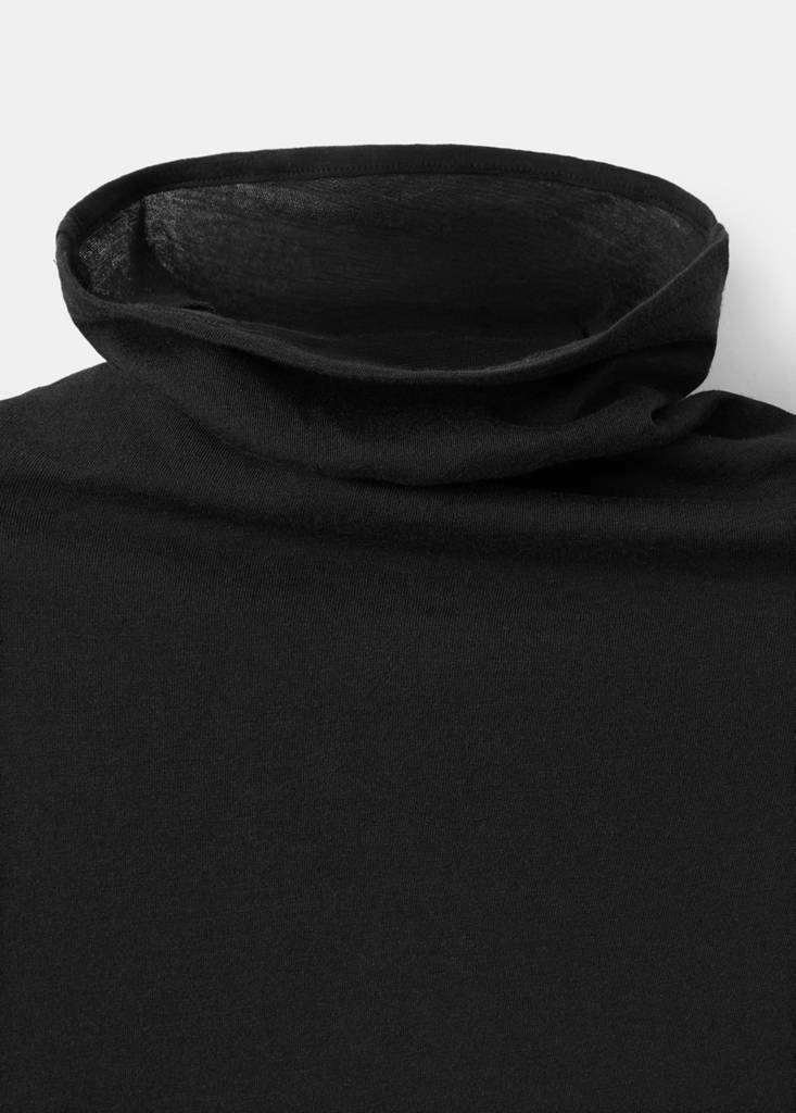 High-neck pajama top — Black
