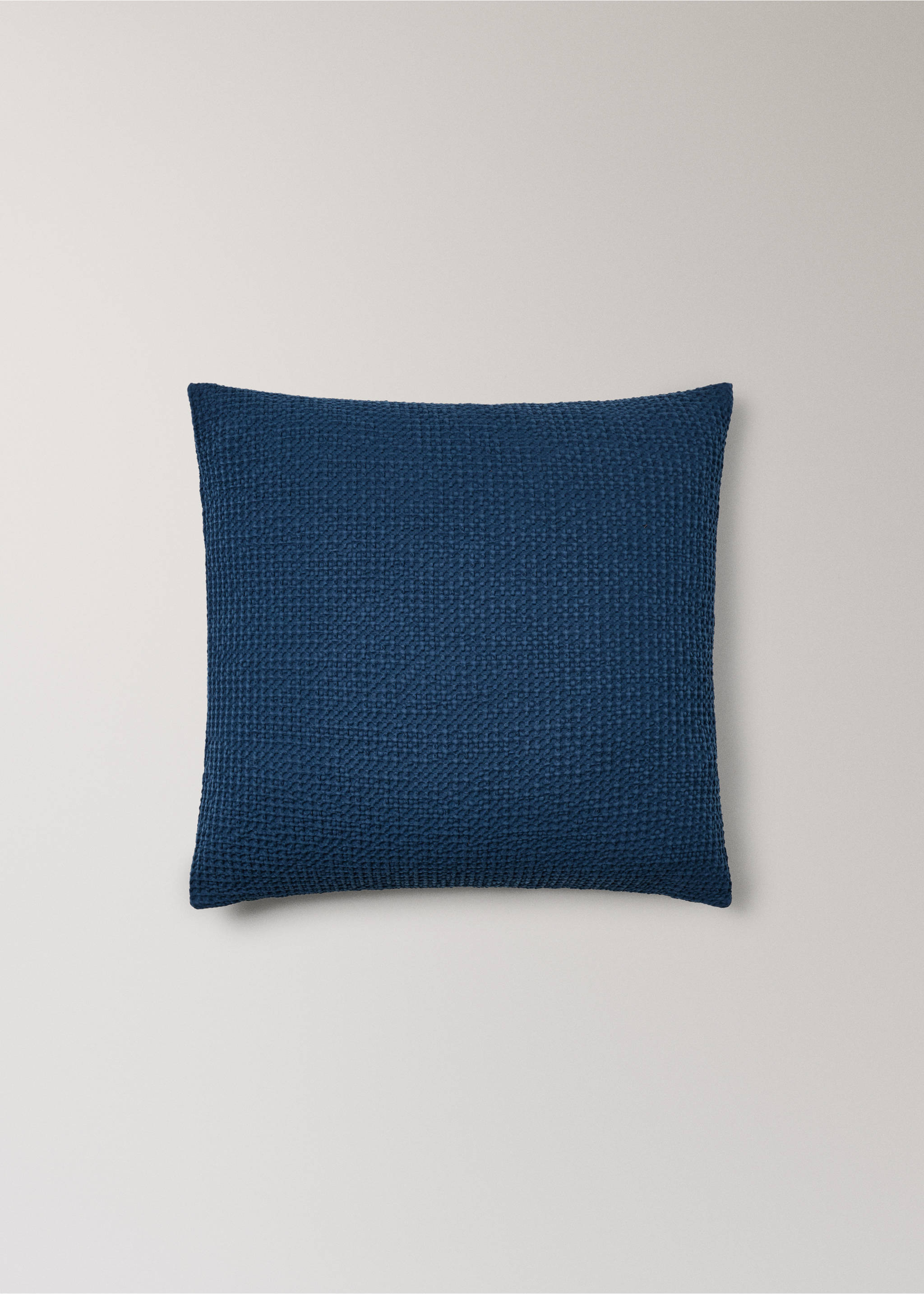 Kopfkissenbezug aus Baumwolle, stückgefärbt, 50 x 50 cm - Artikel ohne Model, Indigoblau. Ref: 37092938-00.