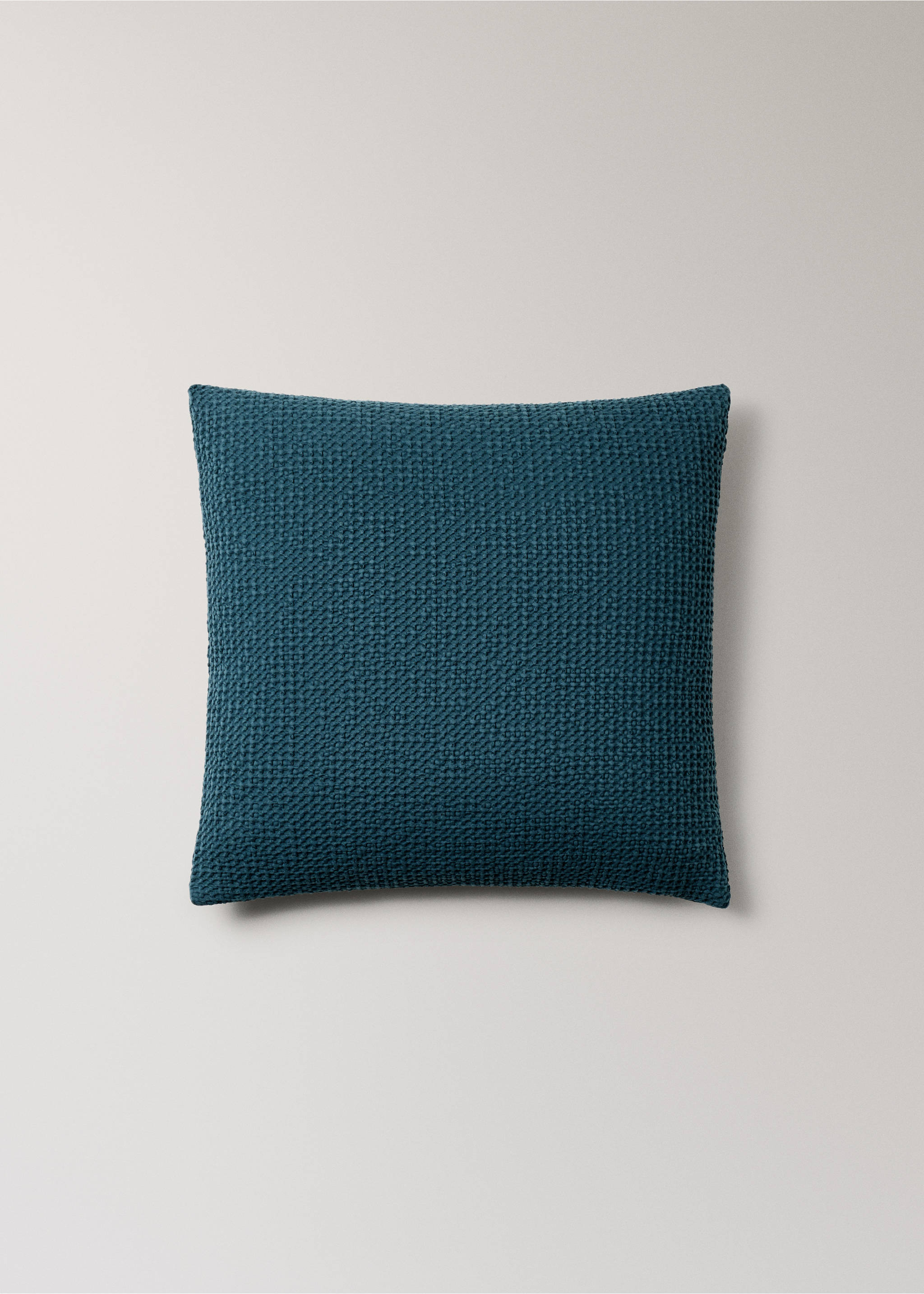 Kopfkissenbezug aus Baumwolle, stückgefärbt, 50 x 50 cm - Artikel ohne Model, Petrolblau. Ref: 37092938-00.