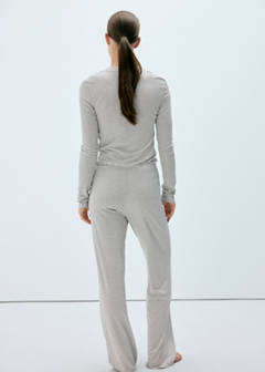 Striped pyjama trousers with adjustable waistband — Ivory White 3