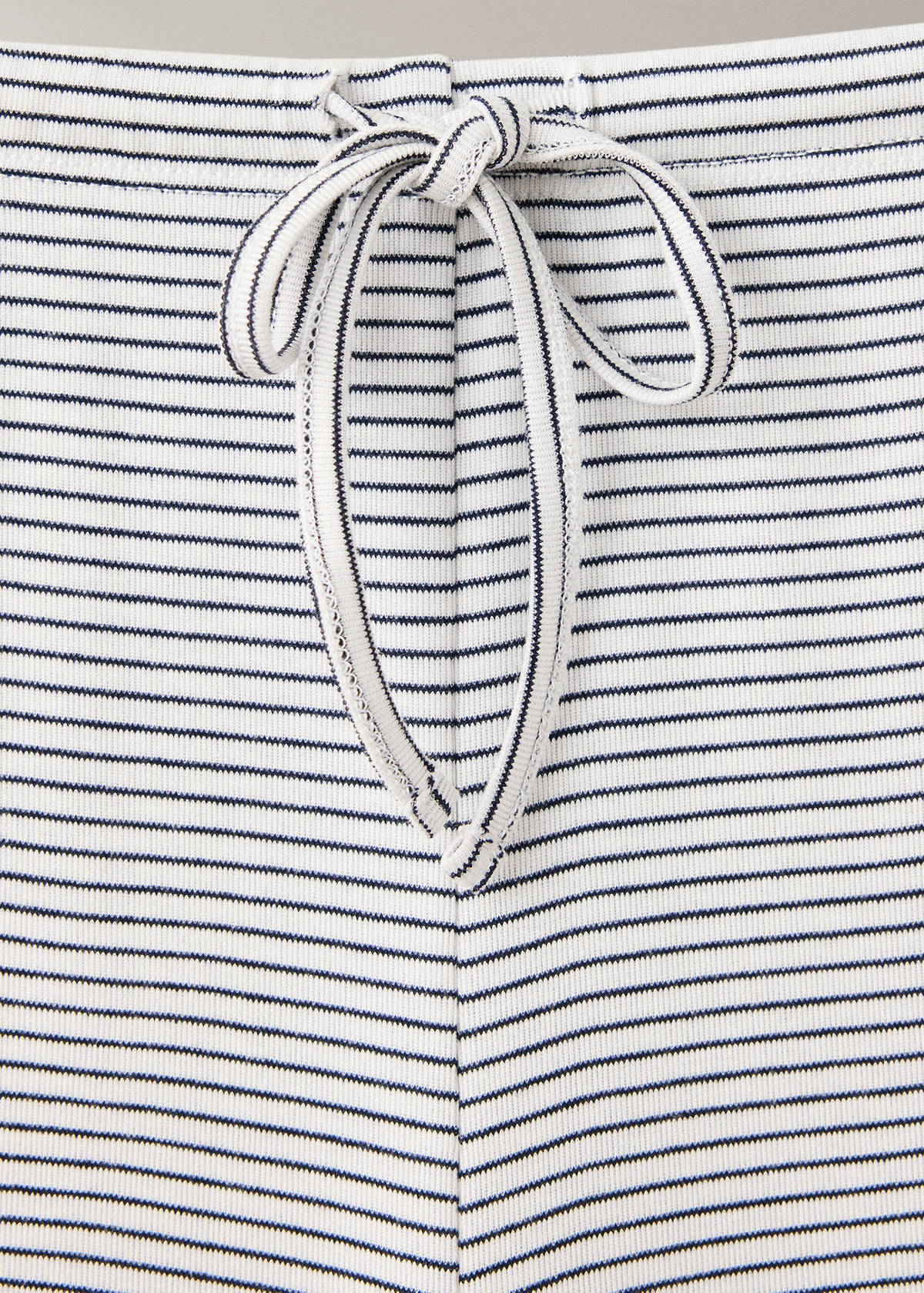 Striped pyjama trousers with adjustable waistband — Ivory White