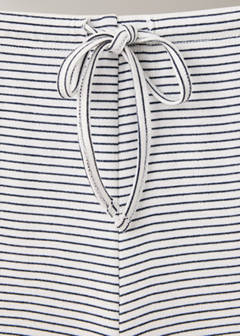 Striped pyjama trousers with adjustable waistband — Ivory White 7