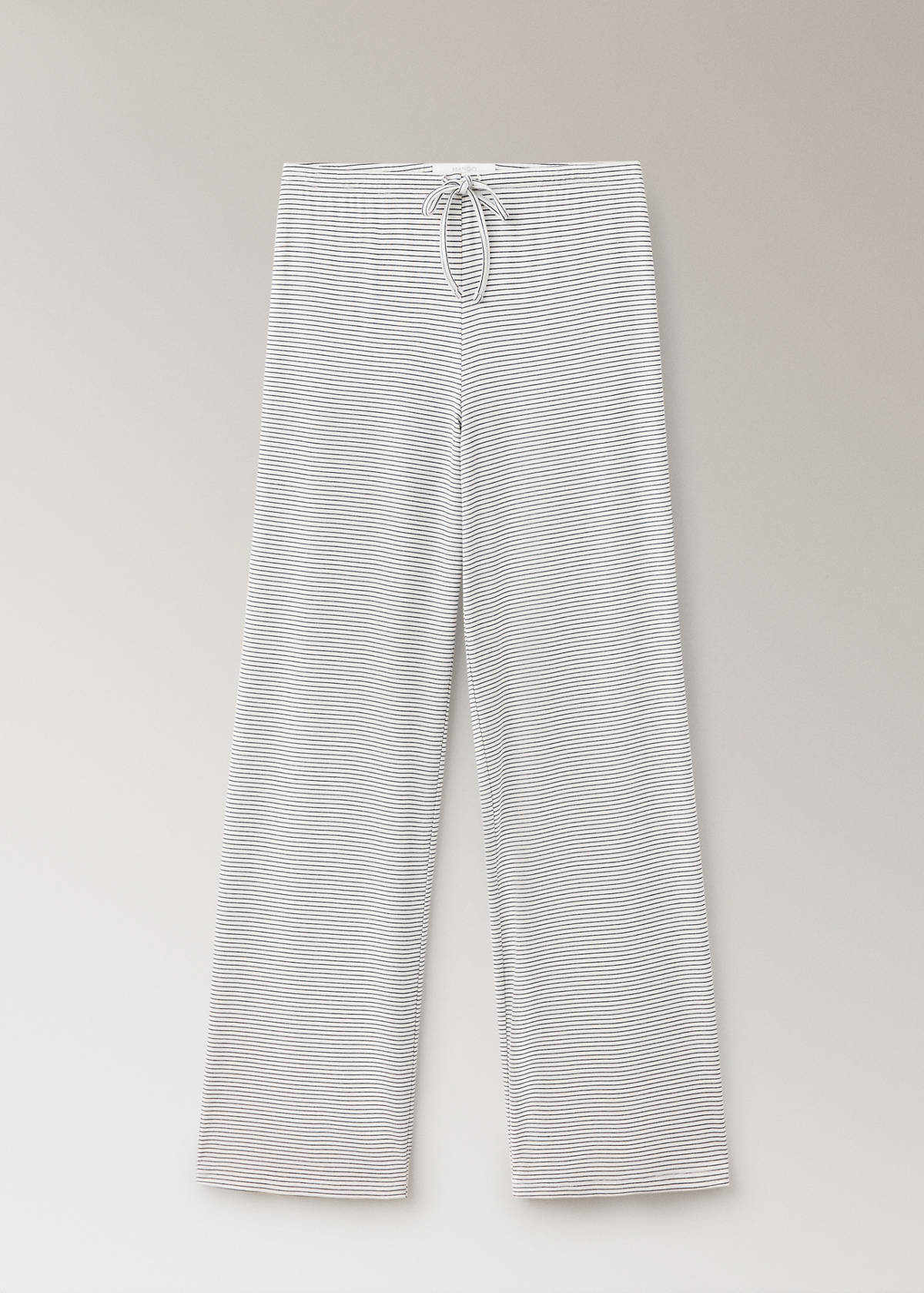 Striped pyjama trousers with adjustable waistband — Ivory White
