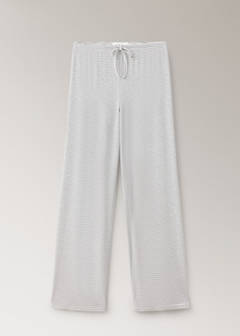 Striped pyjama trousers with adjustable waistband — Ivory White 6